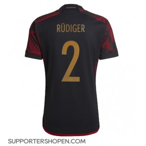 Tyskland Antonio Rudiger #2 Borta Matchtröja VM 2022 Kortärmad